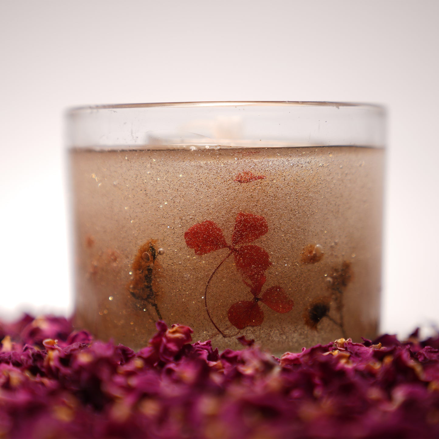 Glass in a Glass Candle – Elegant Gel Candle with Floral Touch