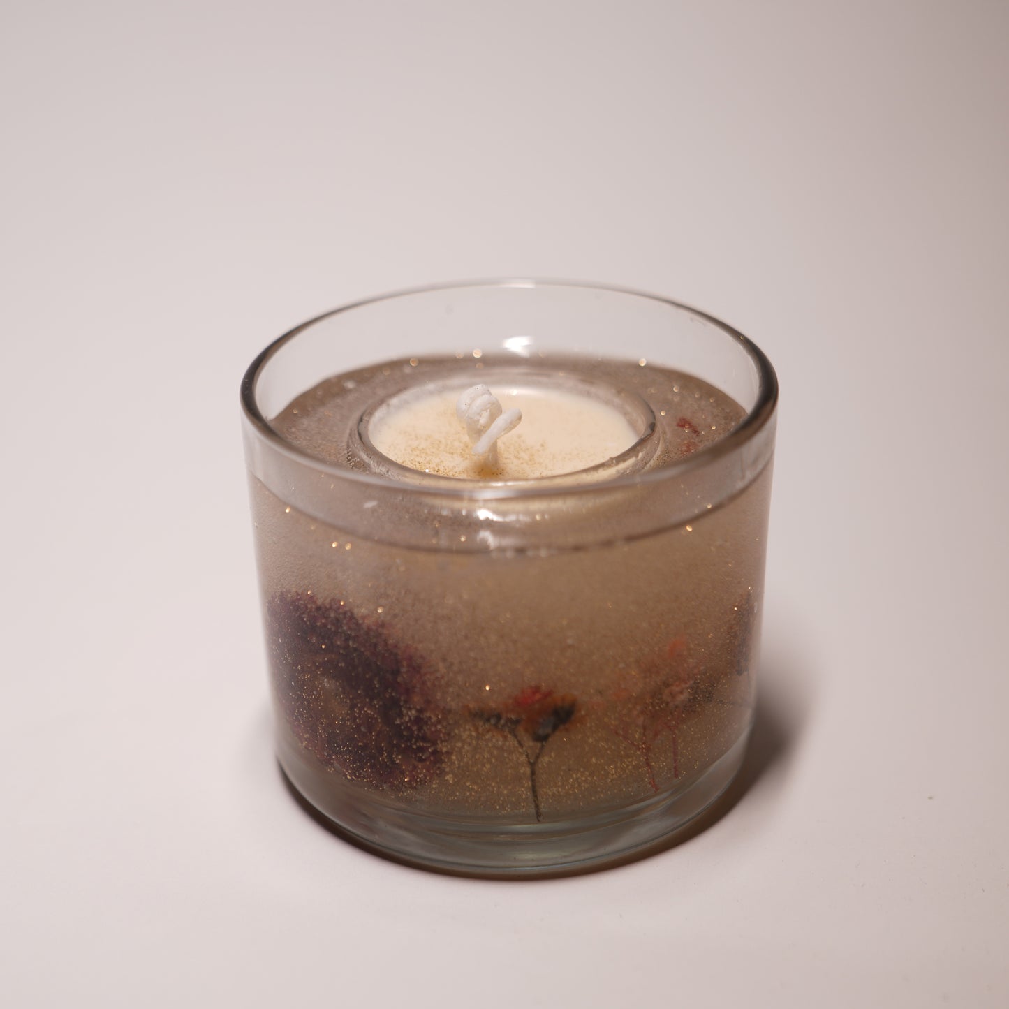 Glass in a Glass Candle – Elegant Gel Candle with Floral Touch