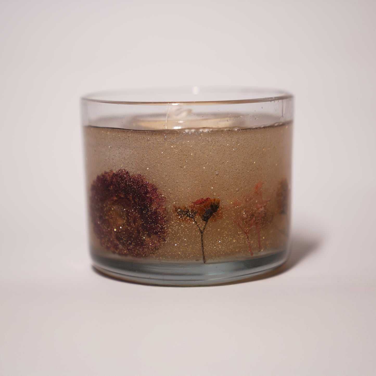 Glass in a Glass Candle – Elegant Gel Candle with Floral Touch