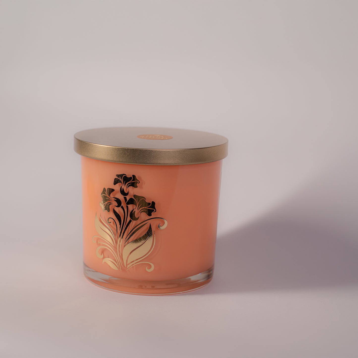 Peach Bloom Luxury Scented Candle – Floral Gold Jar