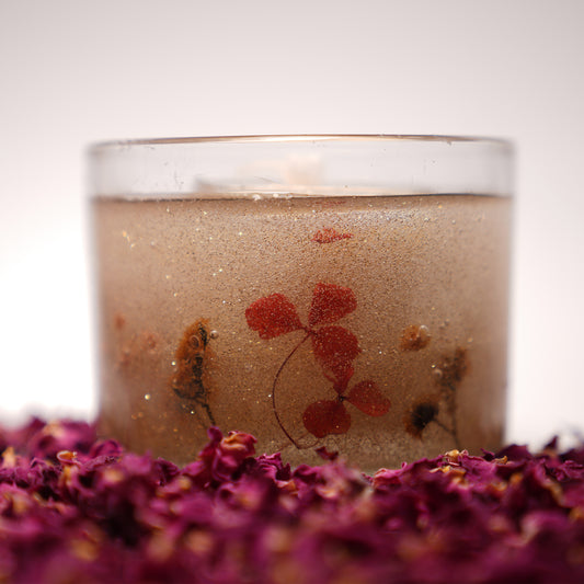 Glass in a Glass Candle – Elegant Gel Candle with Floral Touch