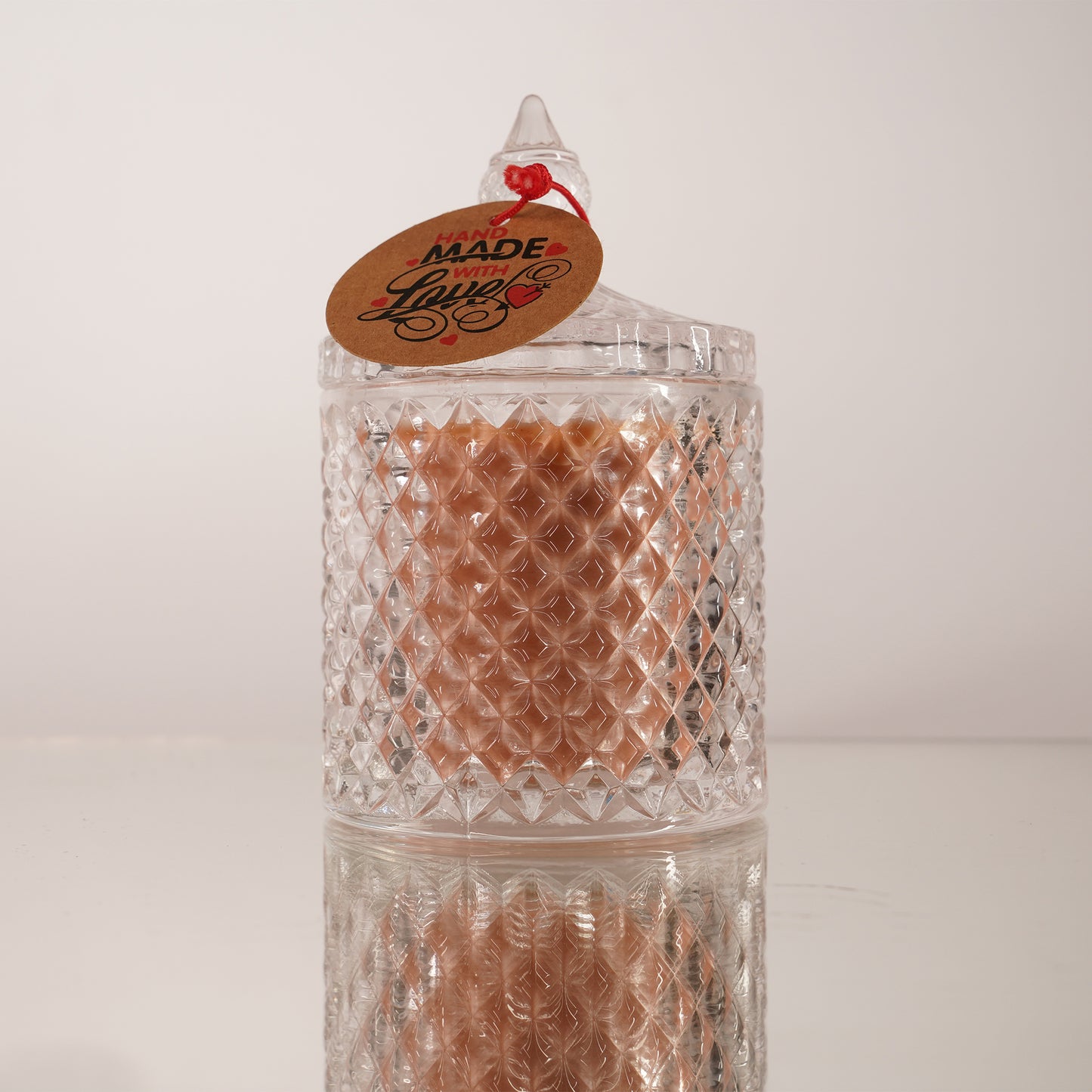 Crystal Jar Candle – Luxury Textured Glass with Lid