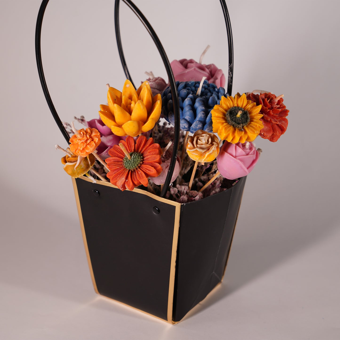 Flower Bouquet Candle – Handcrafted Wax Flower Arrangement