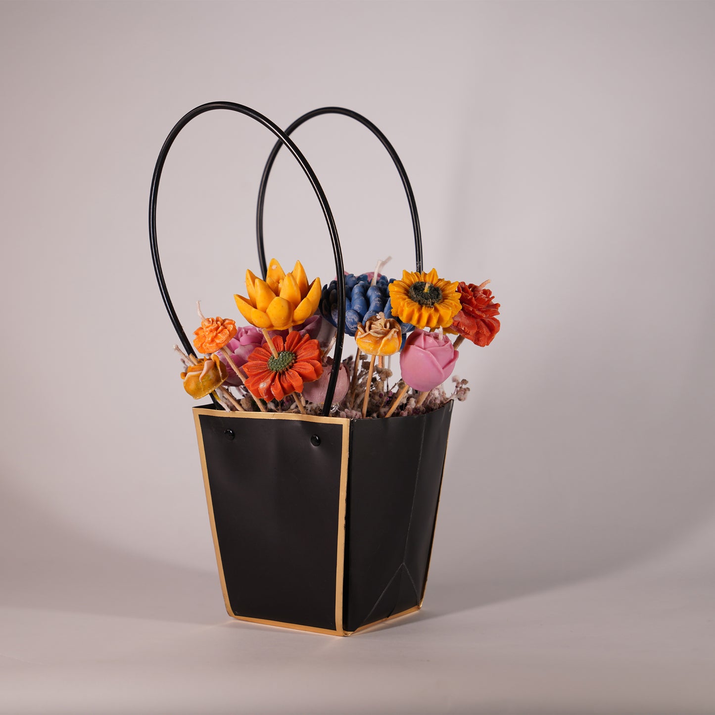 Flower Bouquet Candle – Handcrafted Wax Flower Arrangement