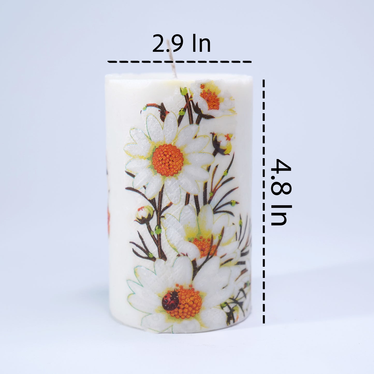 Deco Pillar Candle – Handcrafted Floral Art